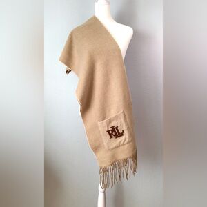 New LAUREN RALPH LAUREN Bold Logo Pocket Scarf